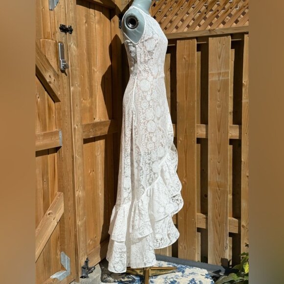 🆕 BRONX & BANCO 🧿 NWOT Sicilia White Lace Tiered Ruffle Dress, Sz XS US 2 - Picture 5 of 16